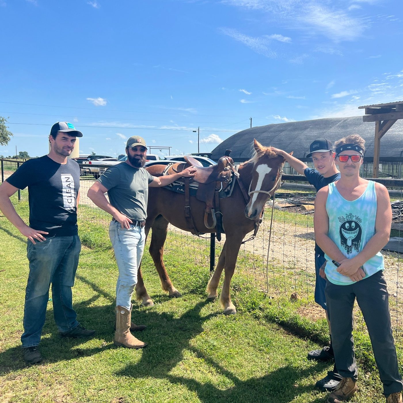 Men with a horse