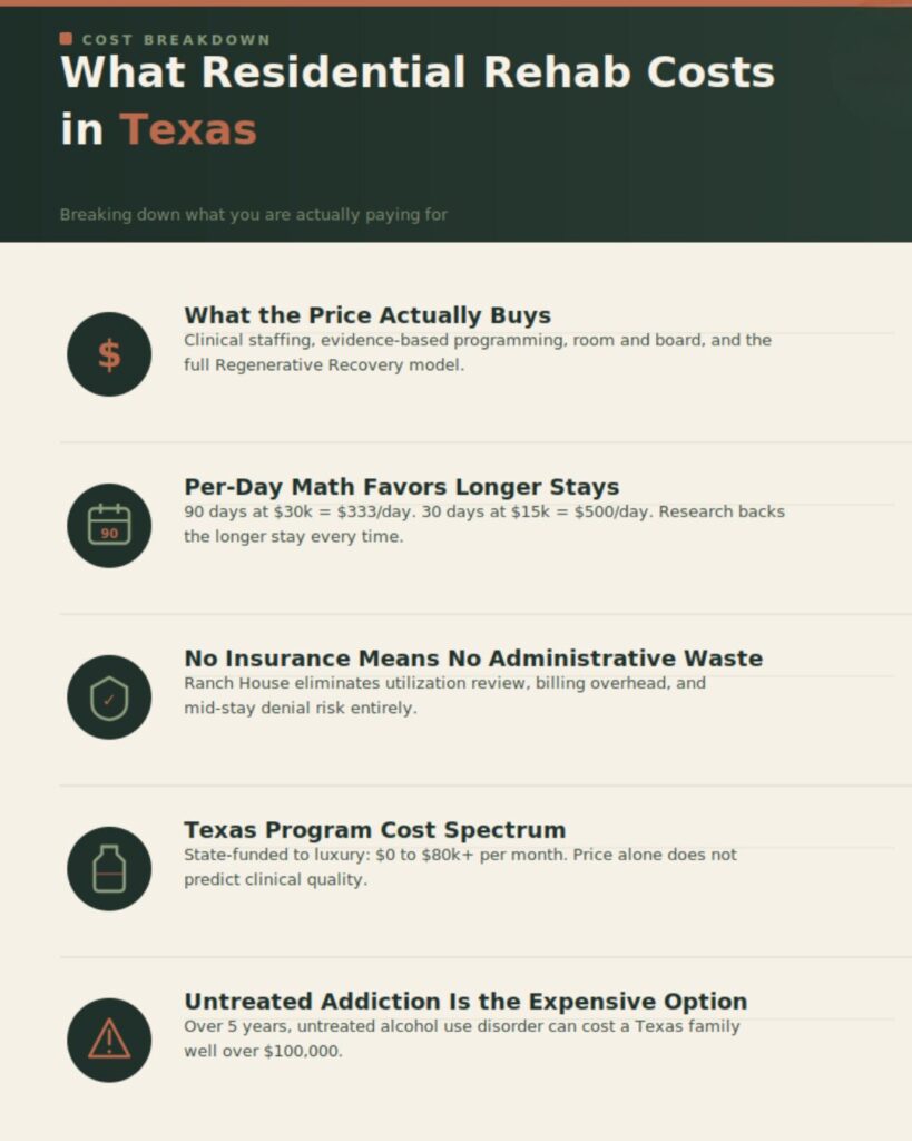 Infographic. What Does Residential Rehab Cost in Texas and What Are You Actually Paying For